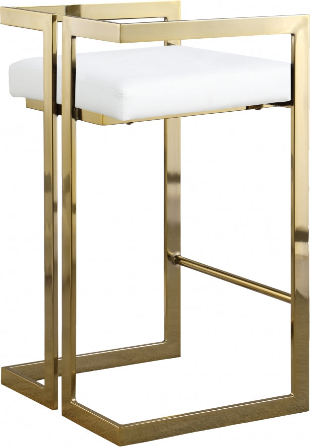 Ezra Vegan Leather Upholstered Counter Stool — 913-C - White - 913White-C alternate view 2