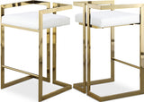 Ezra Vegan Leather Upholstered Counter Stool — 913-C - White - 913White-C Double Chair