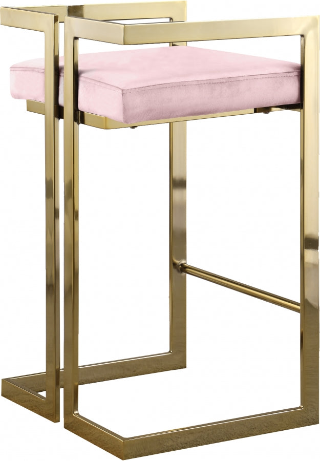 Ezra Velvet Upholstered Counter Stool — 912-C - Pink - 912Pink-C alternate view 2