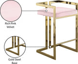 Ezra Velvet Upholstered Counter Stool — 912-C - Pink - 912Pink-C Infographic