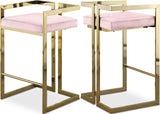 Ezra Velvet Upholstered Counter Stool — 912-C - Pink - 912Pink-C Double Chair