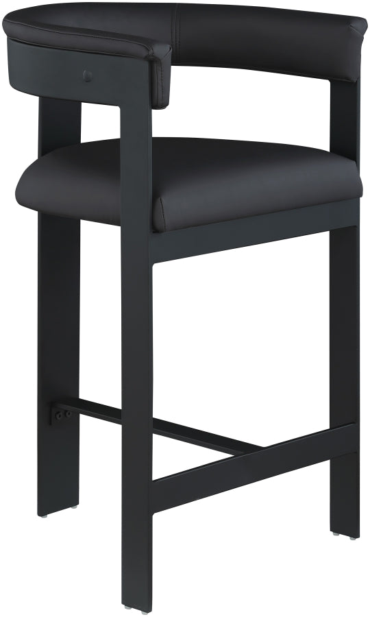 Romeo Vegan Leather Upholstered Counter Stool — 414-C - Black - 414Black-C alternate view 2