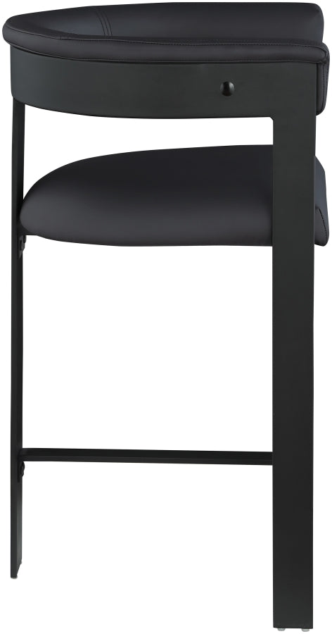 Romeo Vegan Leather Upholstered Counter Stool — 414-C - Black - 414Black-C alternate view 3