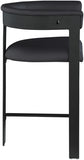 Romeo Vegan Leather Upholstered Counter Stool — 414-C - Black - 414Black-C alternate view 3