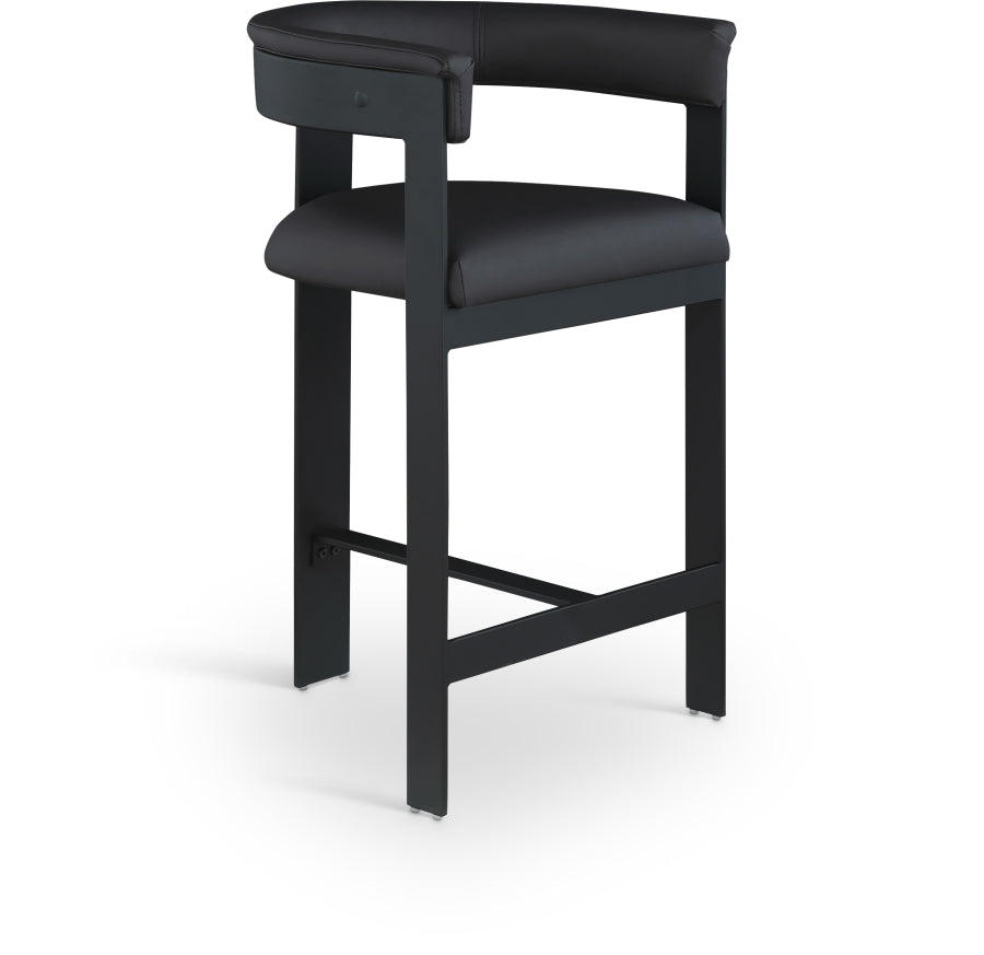 Romeo Vegan Leather Upholstered Counter Stool — 414-C - Black - 414Black-C