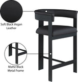 Romeo Vegan Leather Upholstered Counter Stool — 414-C - Black - 414Black-C Infographic
