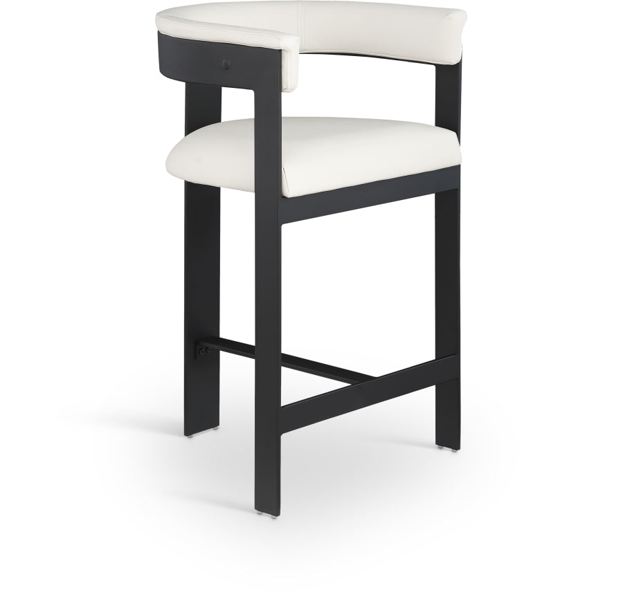 Romeo Vegan Leather Upholstered Counter Stool — 414-C - Cream - 414Cream-C