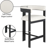 Romeo Vegan Leather Upholstered Counter Stool — 414-C - Cream - 414Cream-C Infographic