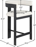Romeo Vegan Leather Upholstered Counter Stool — 414-C - Cream - 414Cream-C Dim