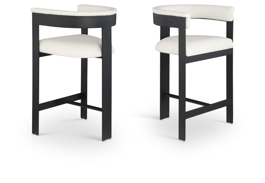 Romeo Vegan Leather Upholstered Counter Stool — 414-C - Cream - 414Cream-C Double Chair