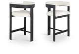 Romeo Vegan Leather Upholstered Counter Stool — 414-C - Cream - 414Cream-C Double Chair