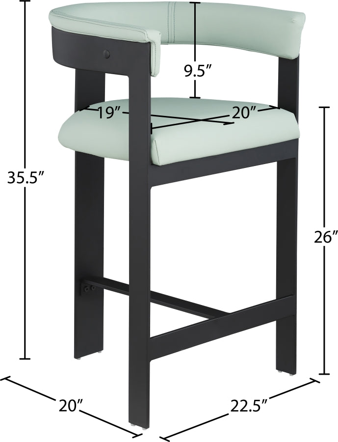 Romeo Vegan Leather Upholstered Counter Stool — 414-C - Mint - 414Mint-C Dim