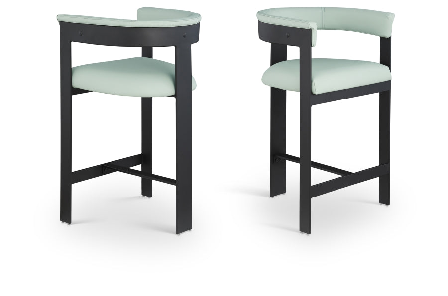 Romeo Vegan Leather Upholstered Counter Stool — 414-C - Mint - 414Mint-C Double Chair