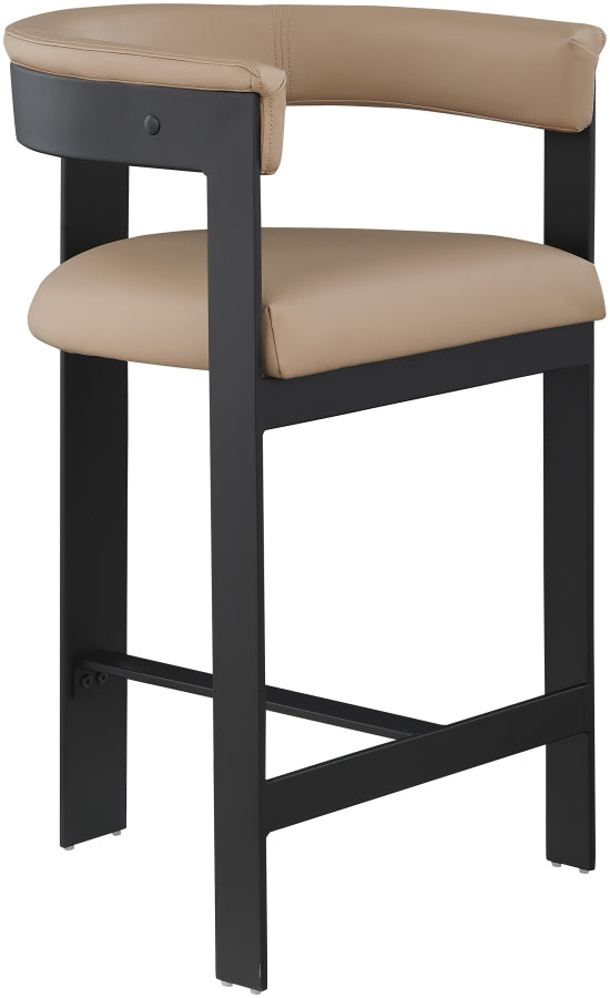 Romeo Vegan Leather Upholstered Counter Stool — 414-C - Tan - 414Tan-C alternate view 2