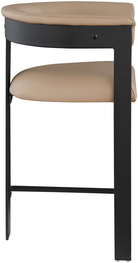 Romeo Vegan Leather Upholstered Counter Stool — 414-C - Tan - 414Tan-C alternate view 3