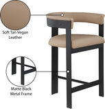 Romeo Vegan Leather Upholstered Counter Stool — 414-C - Tan - 414Tan-C Infographic