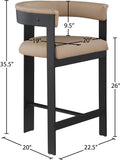 Romeo Vegan Leather Upholstered Counter Stool — 414-C - Tan - 414Tan-C Dim