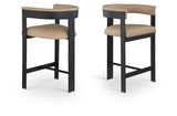 Romeo Vegan Leather Upholstered Counter Stool — 414-C - Tan - 414Tan-C Double Chair