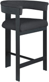 Romeo Boucle Fabric Upholstered Bar / Counter Stool — 415-C - Black - 415Black-C alternate view 2