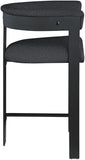 Romeo Boucle Fabric Upholstered Bar / Counter Stool — 415-C - Black - 415Black-C alternate view 3