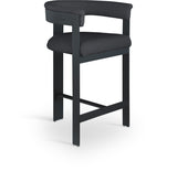 Romeo Boucle Fabric Upholstered Bar / Counter Stool — 415-C - Black - 415Black-C