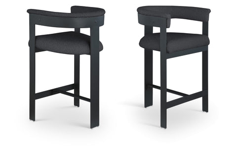 Romeo Boucle Fabric Upholstered Bar / Counter Stool — 415-C (Set of 2)