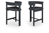 Romeo Boucle Fabric Upholstered Bar / Counter Stool — 415-C - Black - 415Black-C Double Chair