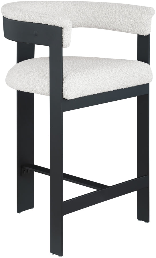 Romeo Boucle Fabric Upholstered Bar / Counter Stool — 415-C - Cream - 415Cream-C alternate view 2