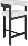 Romeo Boucle Fabric Upholstered Bar / Counter Stool — 415-C - Cream - 415Cream-C alternate view 2