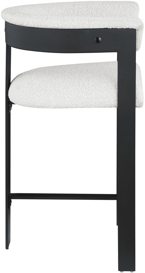 Romeo Boucle Fabric Upholstered Bar / Counter Stool — 415-C - Cream - 415Cream-C alternate view 3