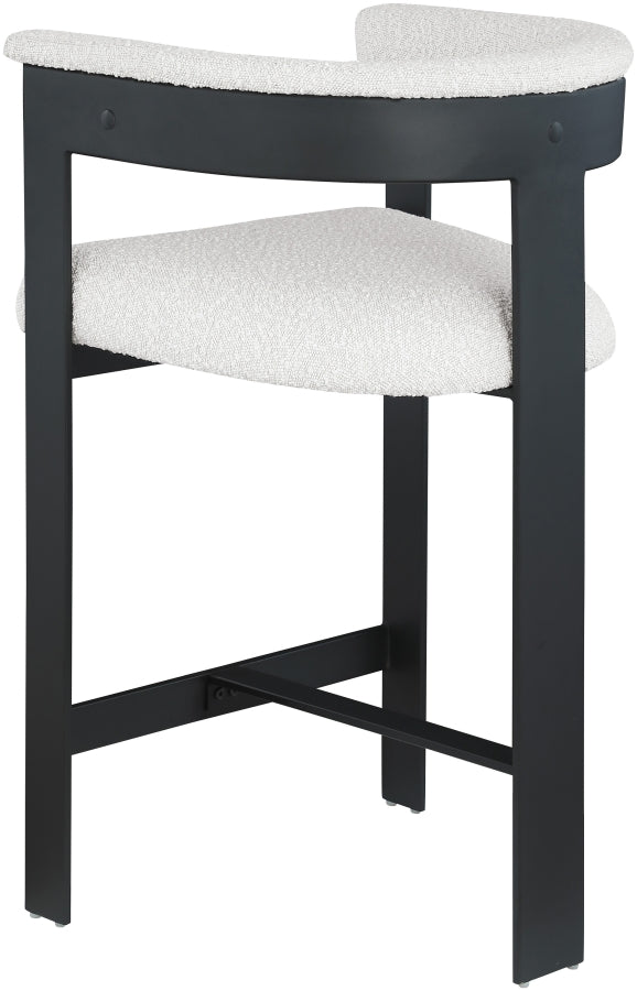 Romeo Boucle Fabric Upholstered Bar / Counter Stool — 415-C - Cream - 415Cream-C alternate view 4