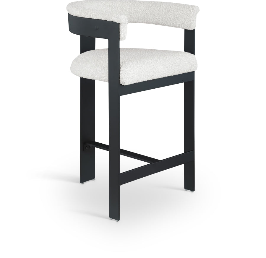 Romeo Boucle Fabric Upholstered Bar / Counter Stool — 415-C - Cream - 415Cream-C