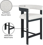 Romeo Boucle Fabric Upholstered Bar / Counter Stool — 415-C - Cream - 415Cream-C Infographic