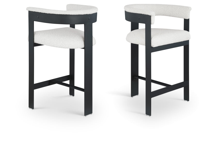 Romeo Boucle Fabric Upholstered Bar / Counter Stool — 415-C - Cream - 415Cream-C Double Chair