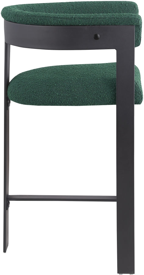Romeo Boucle Fabric Upholstered Bar / Counter Stool — 415-C - Green - 415Green-C alternate view 3