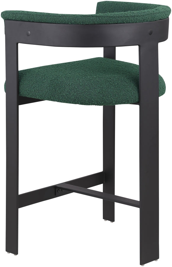 Romeo Boucle Fabric Upholstered Bar / Counter Stool — 415-C - Green - 415Green-C alternate view 4