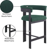 Romeo Boucle Fabric Upholstered Bar / Counter Stool — 415-C - Green - 415Green-C Infographic