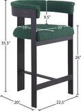 Romeo Boucle Fabric Upholstered Bar / Counter Stool — 415-C - Green - 415Green-C Dim