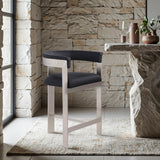 Romeo Vegan Leather Upholstered Counter Stool — 738-C - Black - 738Black-C alternate view 1
