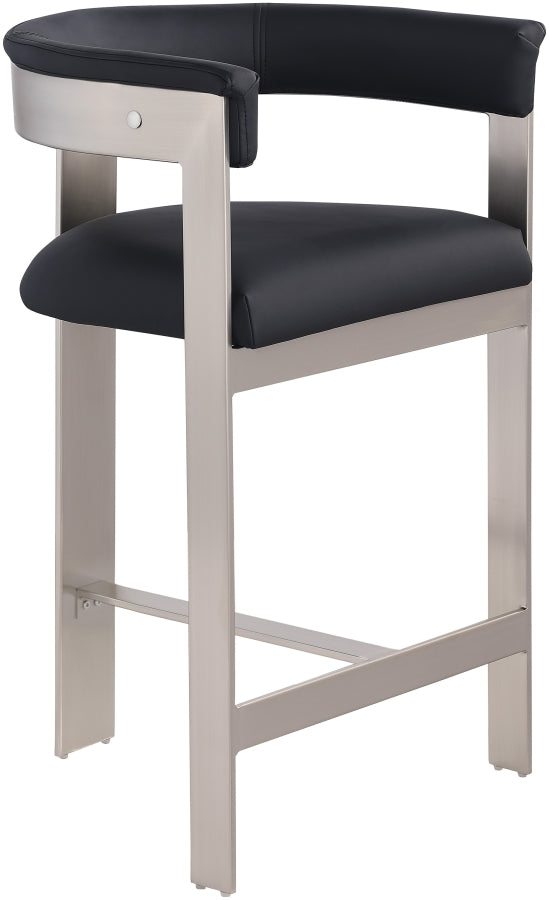 Romeo Vegan Leather Upholstered Counter Stool — 738-C - Black - 738Black-C alternate view 2