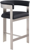 Romeo Vegan Leather Upholstered Counter Stool — 738-C - Black - 738Black-C alternate view 2