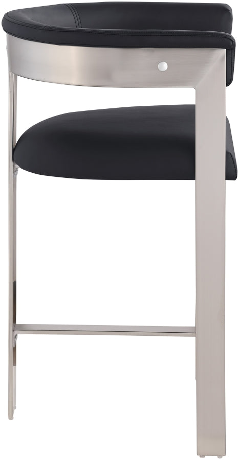 Romeo Vegan Leather Upholstered Counter Stool — 738-C - Black - 738Black-C alternate view 3
