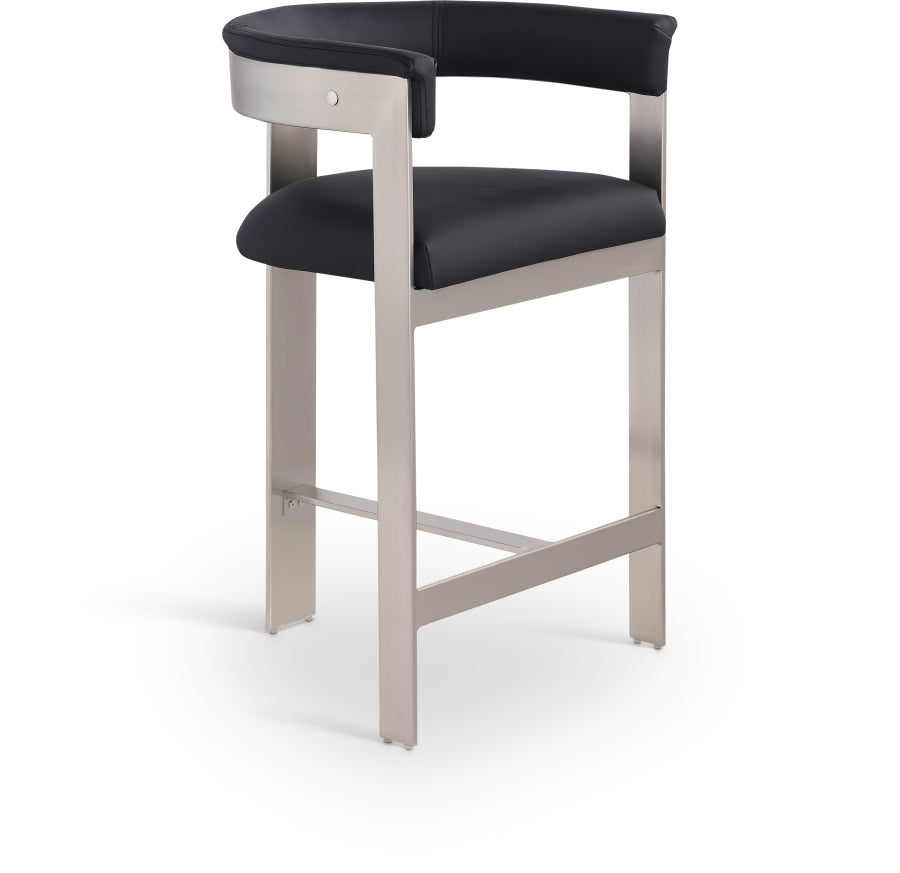 Romeo Vegan Leather Upholstered Counter Stool — 738-C - Black - 738Black-C
