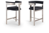 Romeo Vegan Leather Upholstered Counter Stool — 738-C - Black - 738Black-C Double Chair
