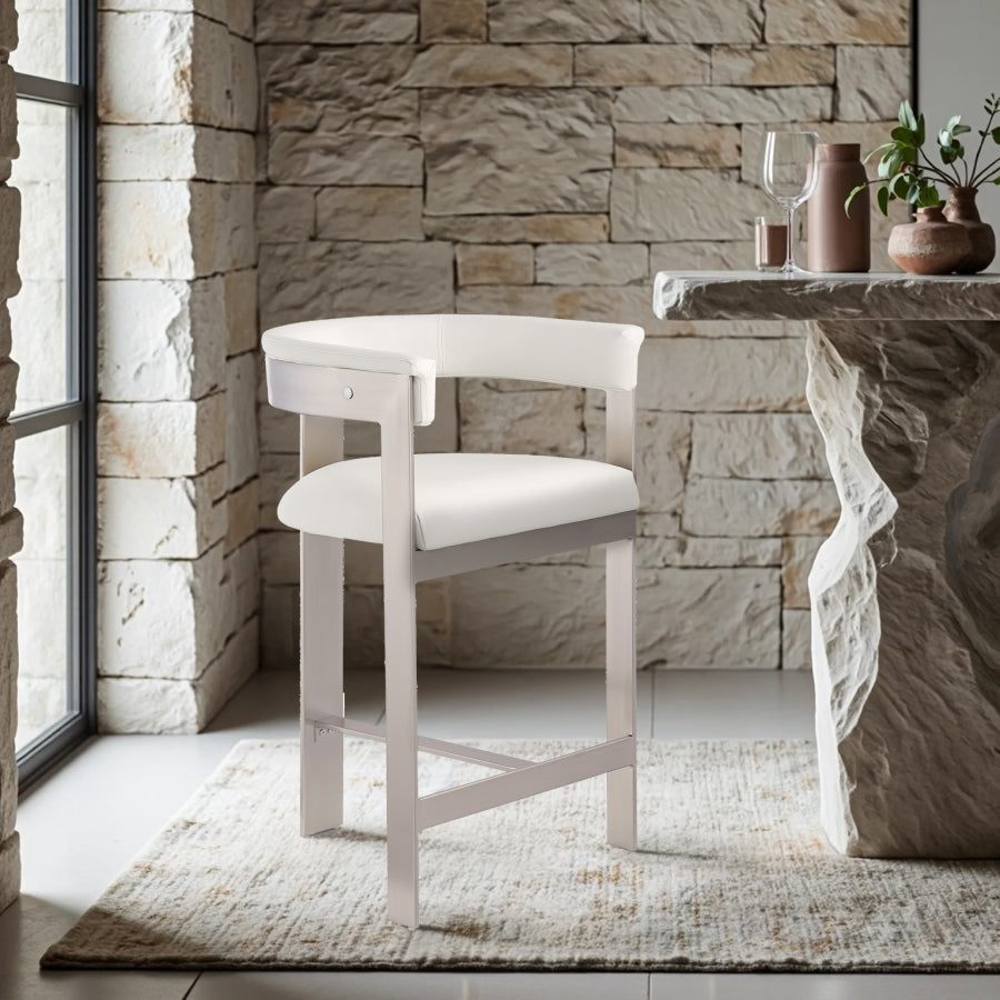 Romeo Vegan Leather Upholstered Counter Stool — 738-C - Cream - 738Cream-C alternate view 1