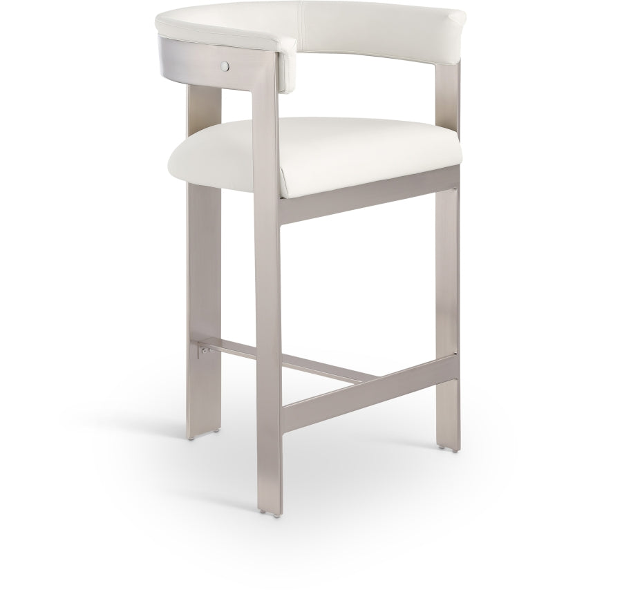 Romeo Vegan Leather Upholstered Counter Stool — 738-C - Cream - 738Cream-C