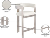 Romeo Vegan Leather Upholstered Counter Stool — 738-C - Cream - 738Cream-C Infographic
