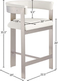 Romeo Vegan Leather Upholstered Counter Stool — 738-C - Cream - 738Cream-C Dim