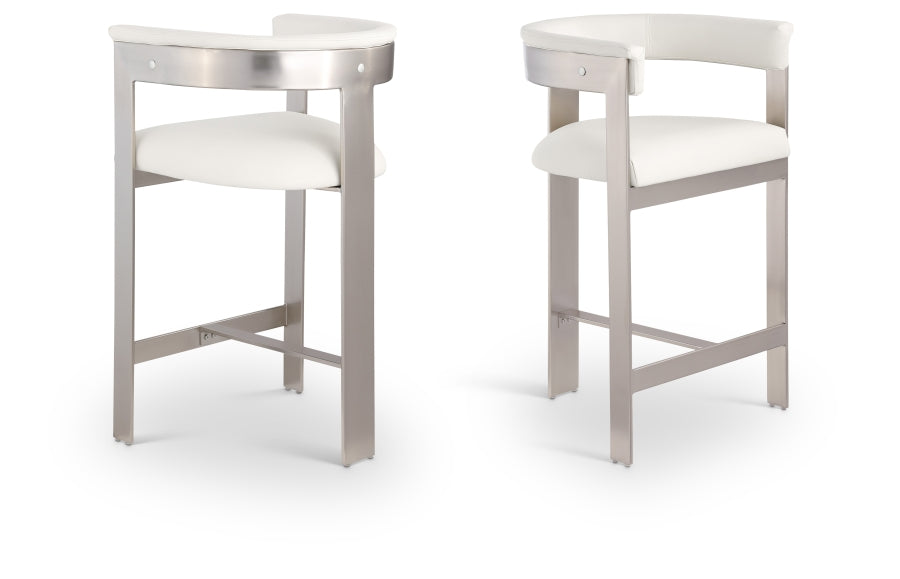 Romeo Vegan Leather Upholstered Counter Stool — 738-C - Cream - 738Cream-C Double Chair
