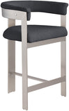 Romeo Boucle Fabric Upholstered Bar / Counter Stools — 739-C - Black - 739Black-C alternate view 2
